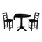 International Concepts Round 42 in Rd Pedestal Gathering Height Table, 2 Counter Height Stools, Black, 42 in W, 42 in L K46-42DPT-27B-S402-2 - alternate 2